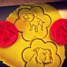cookie stamp + cutter - staffbull staforshire bullterrier bake kitchen dog stafordshire bullterier 3d print model - Mito3D