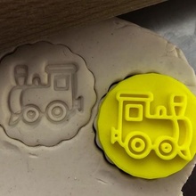 cookie stamp + cutter - train bake kitchen 3d print model - Mito3D