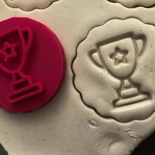 cookie stamp + cutter - trophy bake kitchen 3d print model - Mito3D