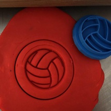 biscuit timbre + coupeur volley ball Balle cuire cuisine 3d print model - Mito3D