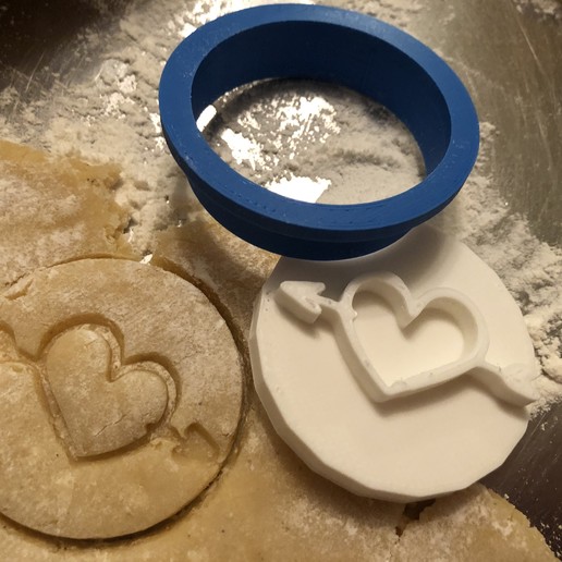 cookie stamp à l'emporte-pièce coeur cupidon flèche la maison cœur le bicarbonate timbre cutter 3D print model - Mito3D