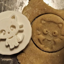 cookie stamp cutter - kitty la maison cat le bicarbonate timbre 3d print model - Mito3D