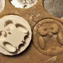 cookie sello de cortador la galleta - búho casa owl hornear 3d print model - Mito3D