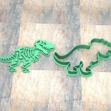 biscoito carimbo cortador massa fondan tiranossauro 005 desenhos corte foca dinossauro 3d print model - Mito3D