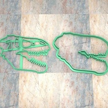 kurabiye pul kesici Hamur Fondan Tyrannosaurus baş 001 kitle çizimler kesme mühür Dinozor 3d print model - Mito3D