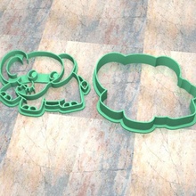 kurabiye damgası kesici kalıbı eve damga fondan kitle çizimler keskin hayvan fil memeli 3d print model - Mito3D