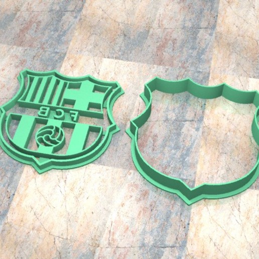 cookie carimbo de corte cortante cortador massa biscoito barcelona escudo a casa messi futebol o afiada desenhos fondan 3D print model - Mito3D