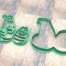 cookie carimbo de corte cortante cortador massa biscoito larva a casa afiada desenhos fondan larba larvas 3d print model - Mito3D