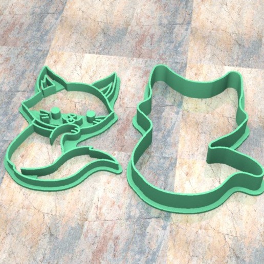 cookie timbre de la fraise cortante cachet pâte à biscuits fondangato b maison fondan masse les dessins sharp cutter le animal cat mammifères 3D print model - Mito3D