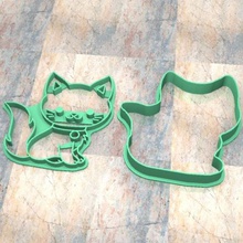 kurabiye damgası kesici cortante damga hamuru fondangato e ev fondan kitle çizimler keskin hayvan kedi memeli 3d print model - Mito3D