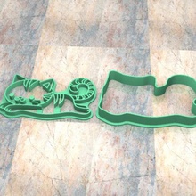 cookie stamp cutter cortante dough fondangato f home fondan mass drawings sharp animal cat mammal 3d print model - Mito3D