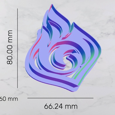 Plätzchen Stempel Pyro Genshin Einschlag Cosplay Element Feuer 3D print model - Mito3D