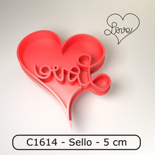 cookie stamp sello para galletitas - love heart en corazon 3d print model - Mito3D