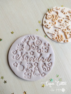 cookie stamp cookies merry christmas happy ornaments Home cutting seal cutter cookiecutter decorations 3d print model - Mito3D