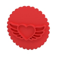 cookie stamp cutter valentines heart love wing 3d print model - Mito3D