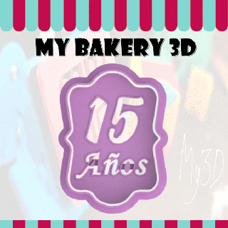 cookies cutter emporte-pi ce 15 years old bakery kek ausstecher biscuits cookie fondant 3d print model - Mito3D