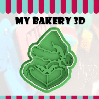 kurabiye kesici emporte pi ce Noel grinch ev fırın kek Ausstecher pièce bisküvi cookies_cutter fondan 3d print model - Mito3D