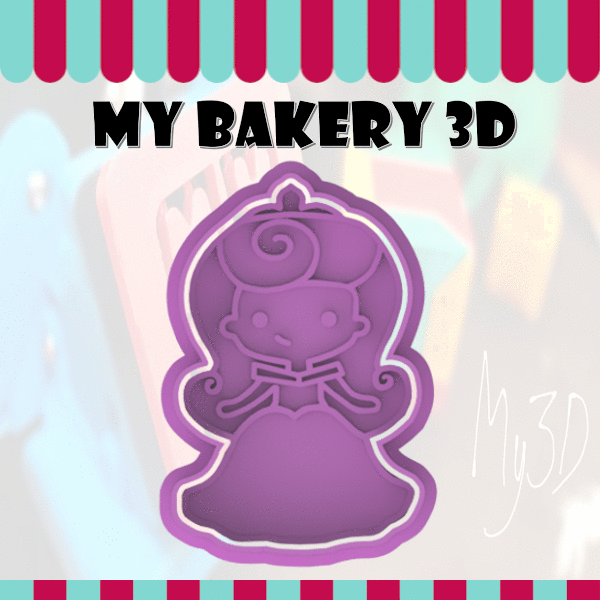 cookies cutter emporte-pi ce cookie cutters fondant princesses aurora bakery kek ausstecher biscuits 3D print model - Mito3D