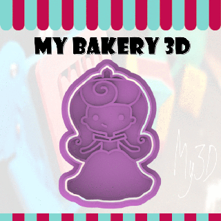 galletas cortador emporte pi ce Galleta cortadores fondant princesas Aurora panadería kek ausstecher 3d print model - Mito3D
