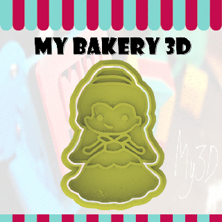 galletas cortador emporte pi ce Galleta cortadores fondant princesas beldad panadería kek ausstecher 3d print model - Mito3D