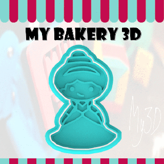 biscuits coupeur emporte pi biscuit coupeurs fondant princesses Cendrillon boulangerie kek ausstecher 3d print model - Mito3D
