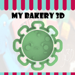kurabiye kesici emporte pi ce kovid fırın kek Ausstecher bisküvi fondan 3d print model - Mito3D
