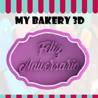 cookies cutter emporte-pi ce happy anniversary bakery kek ausstecher biscuits cookie fondant 3d print model - Mito3D