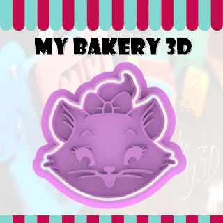 galletas cortador emporte pi ce gatito marie panadería kek ausstecher Galleta fondant 3d print model - Mito3D