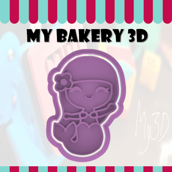 cookies cutter emporte-pi ce sirena bakery kek ausstecher biscuits cookie fondant 3D print model - Mito3D