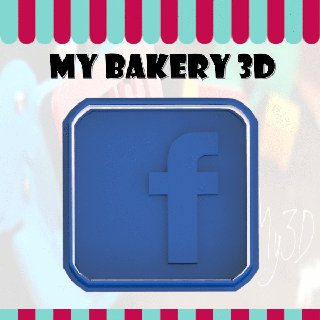 biscuits coupeur emporte pi social réseaux Facebook boulangerie kek ausstecher biscuit fondant 3d print model - Mito3D
