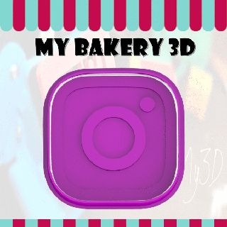 biscuits coupeur emporte pi social réseaux instagram boulangerie kek ausstecher biscuit fondant 3d print model - Mito3D