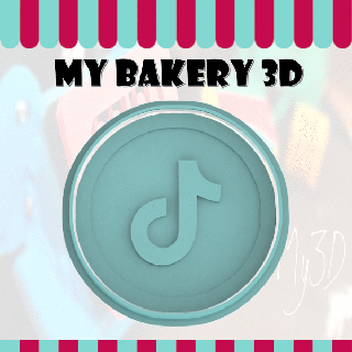 biscuits coupeur emporte pi social réseaux tik tok boulangerie kek ausstecher biscuit fondant 3d print model - Mito3D