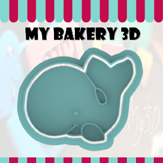 cookies cutter emporte-pi ce whale bakery kek ausstecher biscuits cookie fondant 3d print model - Mito3D