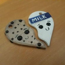 cookies milk hearth chain valantine 3d print model - Mito3D