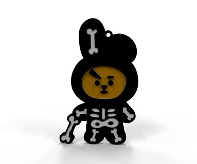cooky-bt21 halloween bts bt21 cooky keychain kpop pla key rings 3d print model - Mito3D