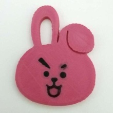cooky keychain jewelry bt21 bunny pink keychains 3d print model - Mito3D