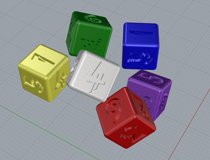 cool dice robo - art dice game  3d print model - Mito3D