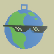 cool earth pixelart pendant sunglasses earh pixel art jewerly 3d print model - Mito3D