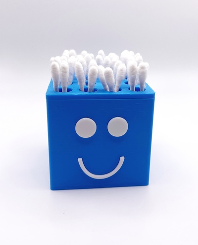 cool guy q-tip holder bathroom no supports color change funny gift functional 3d print model - Mito3D
