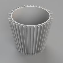 cooling flower pot home wavy round style design retro 120 fins coolingfins 3d print model - Mito3D