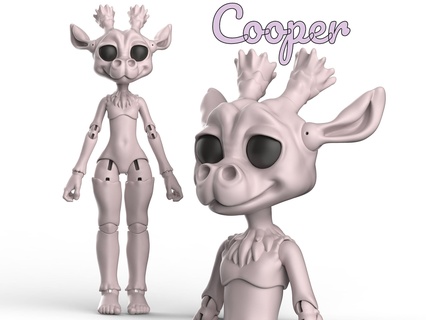 cooper - stl 3d kit printed ball jointed doll base pla filament sla resin compatible files giraffe bjd character toy art figure cute child animal sculpture print blank order empty 3d print model - Mito3D