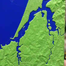 coos bay north bend oregon çeşitli 3d harita sahil Pasifik arazi modeli 3d print model - Mito3D