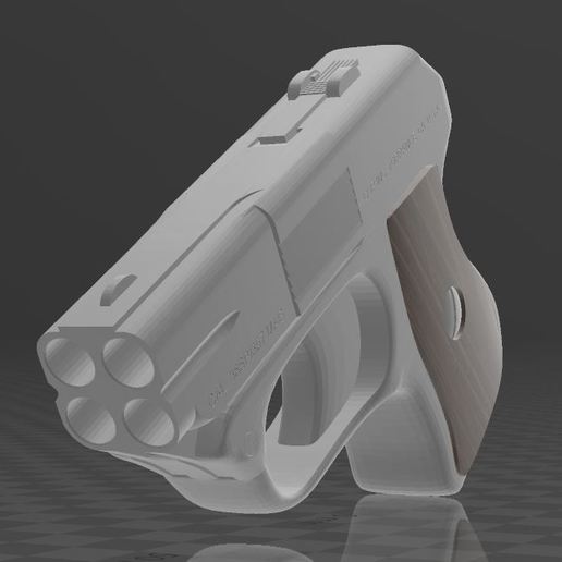 policía 357 derringer pistola arma fuego Acción doble Estados Unidos mano descanso abierto 3D print model - Mito3D