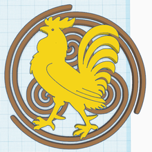 coq triskel art rooster symbol celtic decoration 3d print model - Mito3D