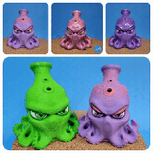 coral reefer collection octopus cthulhu bong weed pipe smoking marijuana king lizard mimic skull pot 3d print model - Mito3D