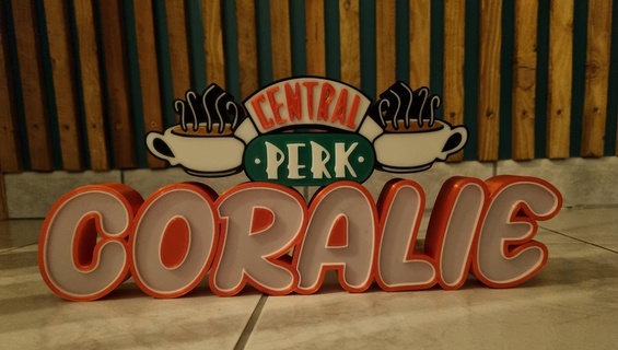 coralie friends name lamp central perk series tv tele logo bar coffee cup first light 3d print model - Mito3D