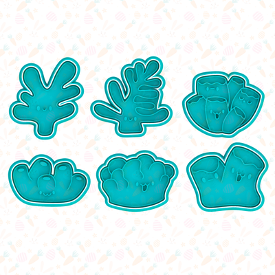 corals cookie cutter set of 6 home cookies bakery stamp sea ocean sailing pirates 3d print model - Mito3D
