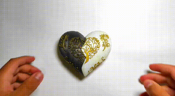 coraz n dividido armable de regalo Jewelry corazon heart roto floritura imanes love amor tree arbol art toy caja sorpresa dulces 3d print model - Mito3D
