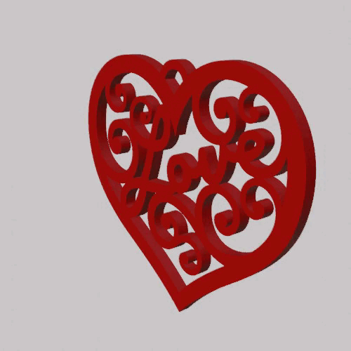 corazon amor llave anillo colgante pendiente arete 3D print model - Mito3D