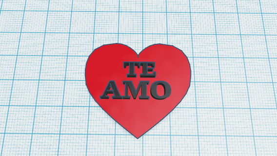 corazon te amo quiero corazón amor 3d print model - Mito3D